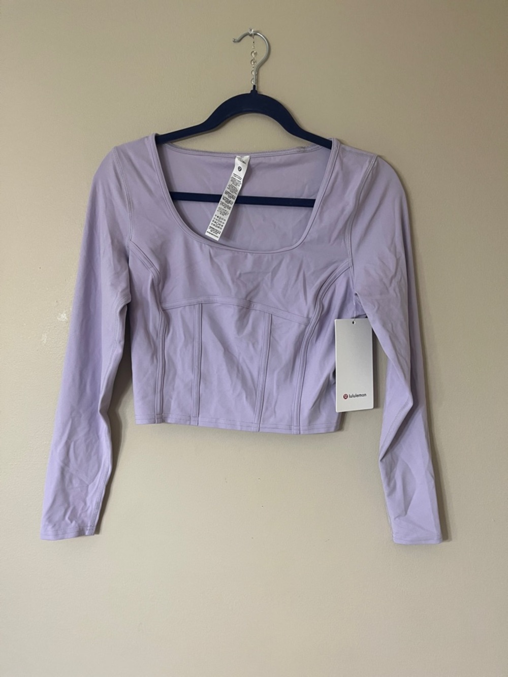 lululemon athletica Light Lavender Long-Sleeve Cropped Top